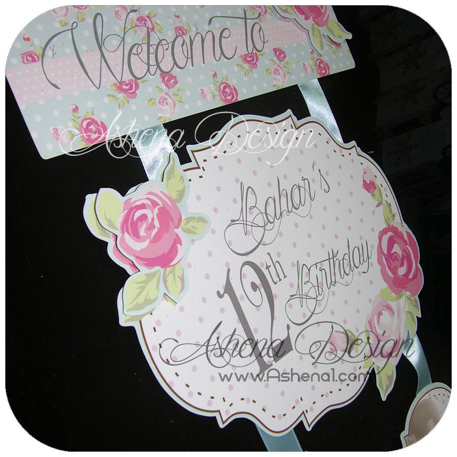 آویز خوش آمد گویی (welcome) با طرح تم گلدار