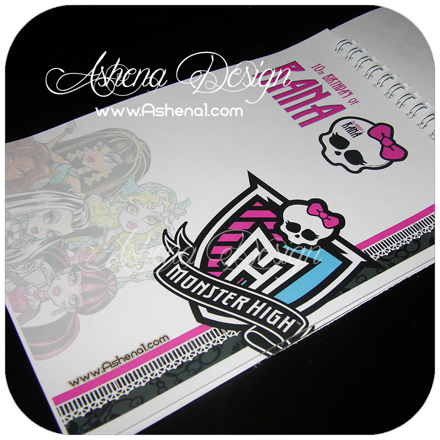 دفتر یادگاری با طرح تم مانستر های(monster high) 