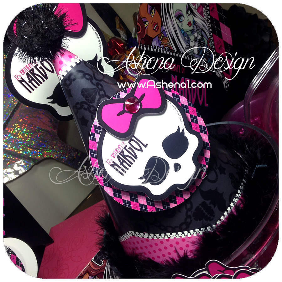 کلاه تولد با طراحی تم مانستر های(monster high)