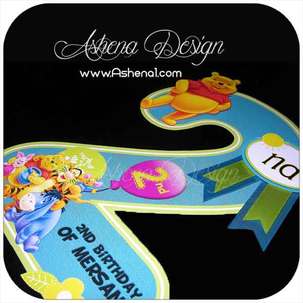 عدد سن کودک با طرح تم خرس پو