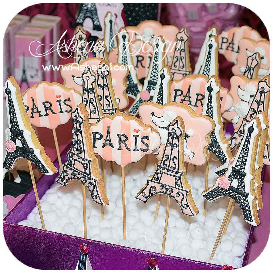 بیسکوییت با طرح تم پاریس(paris)