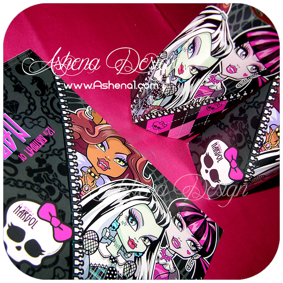 دورپیچ آبمیوه با طرح تم مانستر های(monster high) 