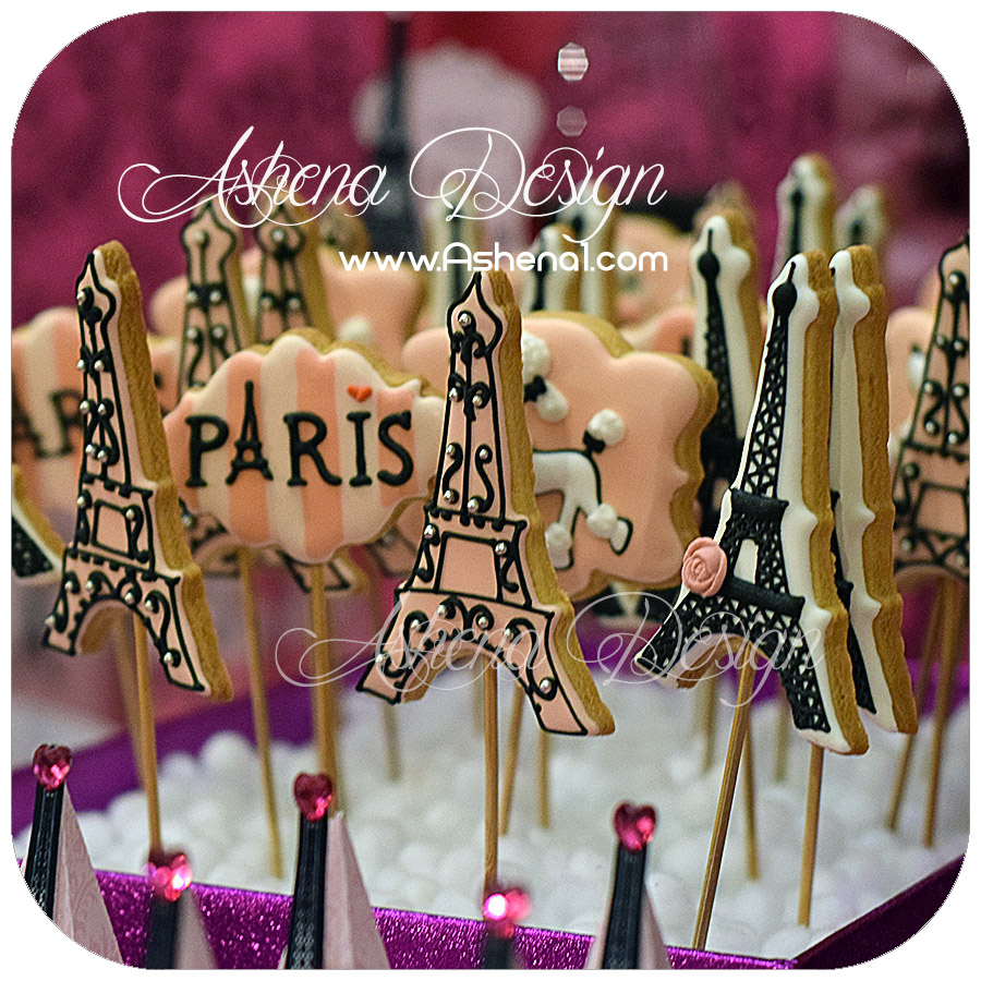 بیسکوییت با طرح تم پاریس(paris)