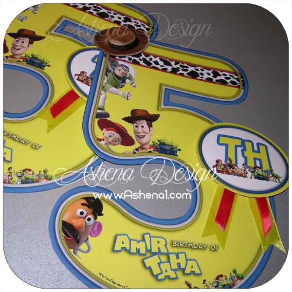 عدد سن کودک با طرح تم داستان اسباب بازیها(Toy story)
